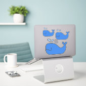 Sticker Baleines bleues côtières de Preppy (Ordinateur portable sur le bureau)