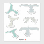 Sticker Baleines Blue Grey Ocean Wildlife Pack (Feuille)