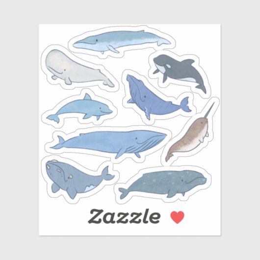 Sticker Baleines du monde (Feuille)