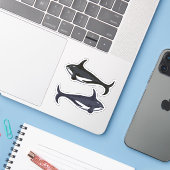 Sticker Baleines tueuses (Ordinateur portable avec iPhone)