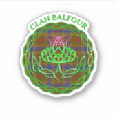 Sticker Balfour Scottish Tartan Celtic Thistle (Devant)