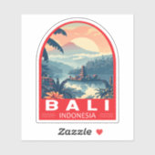 Sticker Bali Indonésie Travel Art Vintage (Feuille)