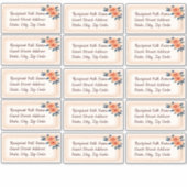 Sticker Balise Rustic Orange Blue Floral Mariage invité (Devant)