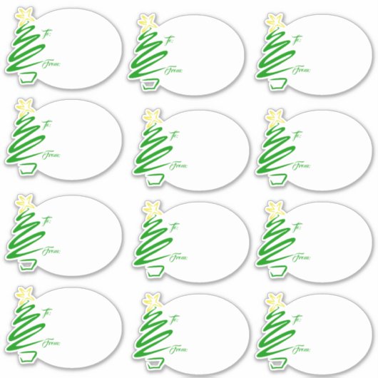 Sticker Balises cadeaux d'arbre ondulé (Devant)