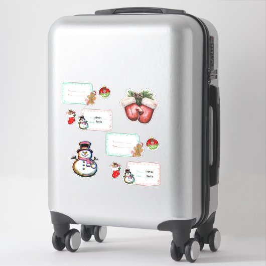 Sticker Balises de nom de Noël (Sur valise)