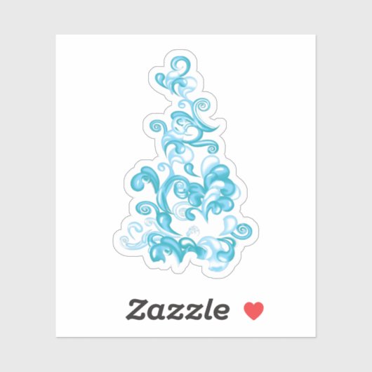 Sticker Ball Blue, Medium Turquoise design décoratif (Feuille)