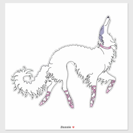 Sticker BALLE BLANC Borzoi Die Stick Vinyl Coupé (Feuille)