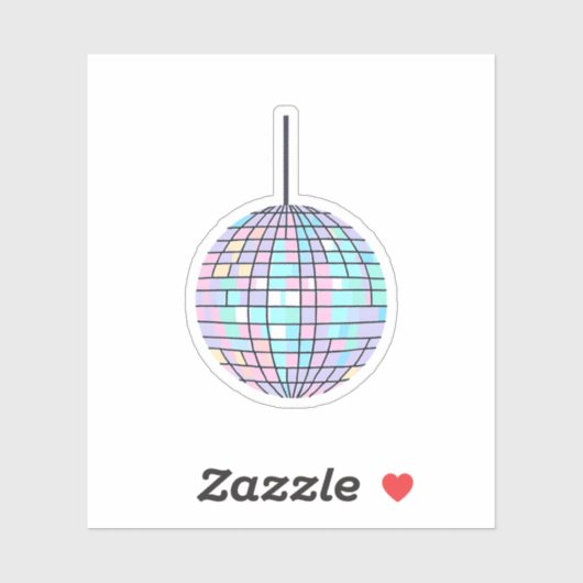Sticker Balle de disco arc-en-ciel (Feuille)