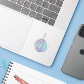 Sticker Balle de disco arc-en-ciel (Ordinateur portable avec iPhone)