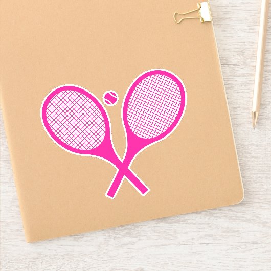 Sticker Balle de tennis rose néon fluorescent (Carnet)