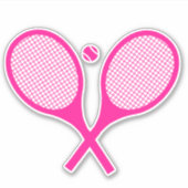 Sticker Balle de tennis rose néon fluorescent (Devant)