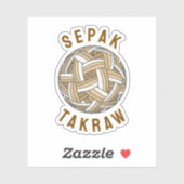 Sticker Balle tissée de Sepak Takraw (Feuille)