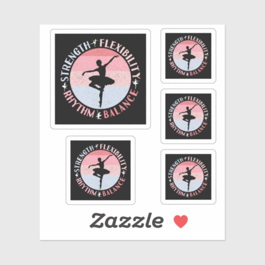 Sticker Ballerina Ballet Dancer - Valeurs Mindset (Feuille)