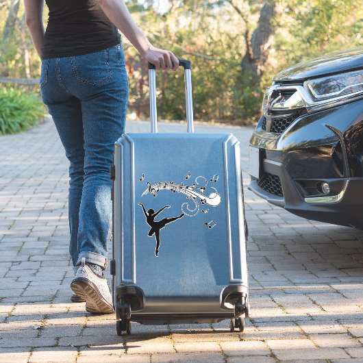 Sticker Ballerina Dancing with Music Notes (Valise Insitu)