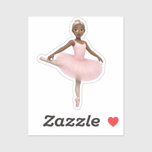 Sticker Ballerina Emoji en Tutu rose (Feuille)