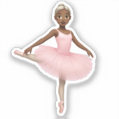 Sticker Ballerina Emoji en Tutu rose (Recto)