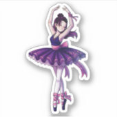Sticker Ballerina pourpre étoilée (Devant)
