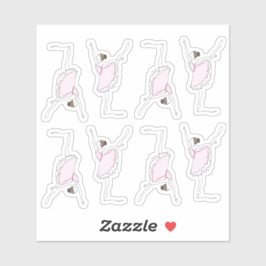 Sticker Ballerina Rose (Feuille)