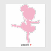 Sticker Ballerina Silhouette, Fille de ballet, Danse de ba (Feuille)