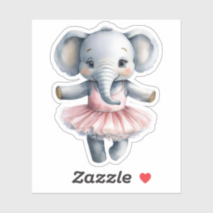 Sticker Ballerine d'éléphant mignonne danse ballet
