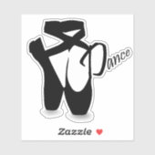 Sticker Ballet Ballerina Black Pointe Chaussures Danse (Feuille)
