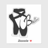 Sticker Ballet Ballerina Black Pointe Chaussures Vinyl Sti (Feuille)