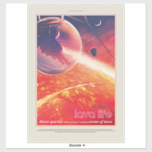 Sticker Ballon à air chaud extrême sur paysage volcanique