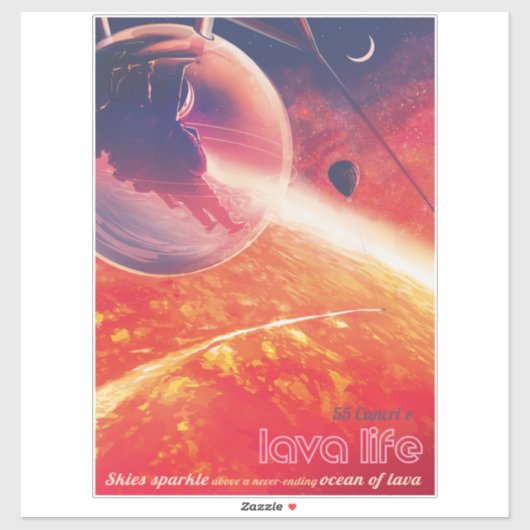 Sticker Ballon à air chaud extrême sur paysage volcanique (Feuille)