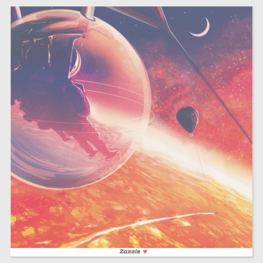 Sticker Ballon à air chaud extrême sur paysage volcanique (Feuille)