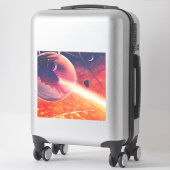 Sticker Ballon à air chaud extrême sur paysage volcanique (Sur valise)