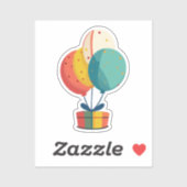 Sticker Ballons actuels d'anniversaire (Feuille)