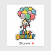 Sticker Ballons d'anniversaire (Feuille)