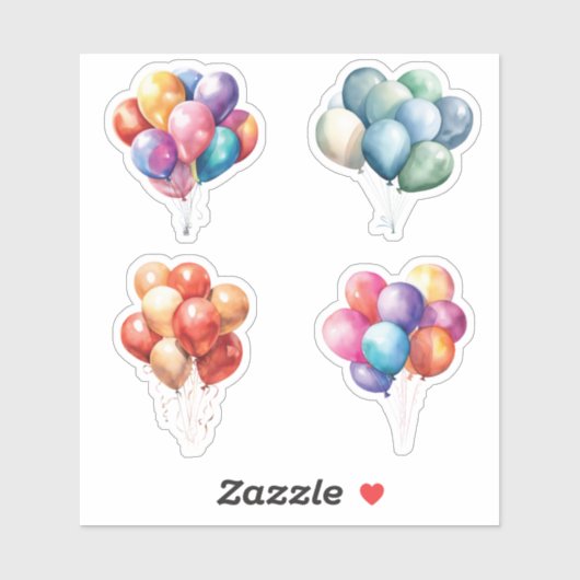 Sticker Ballons d'anniversaire (Feuille)