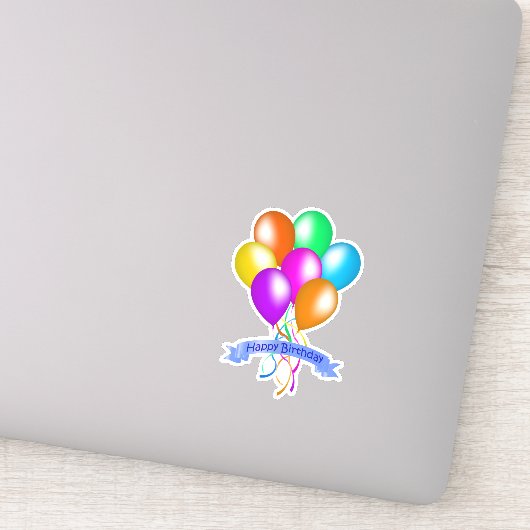 Sticker Ballons d'Anniversaire Colorés Bons (Détail)