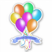 Sticker Ballons d'Anniversaire Colorés Bons (Devant)