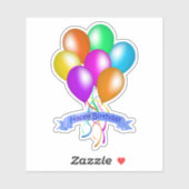 Sticker Ballons d'Anniversaire Colorés Bons (Feuille)