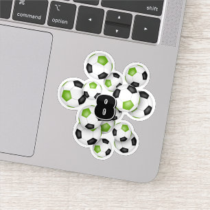 Sticker ballons de football personnalisés vert brillant no