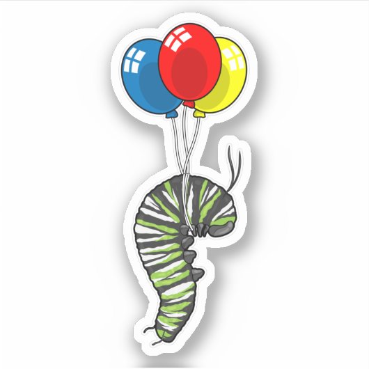 Sticker Balloon caterpillar (Devant)