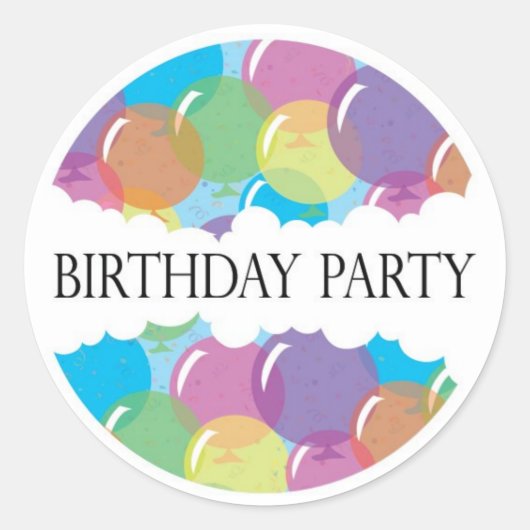 Sticker Balloon de fête d'anniversaire (Devant)
