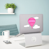 Sticker Ballotte à air chaud, rose Fuchsia (Ordinateur portable sur le bureau)