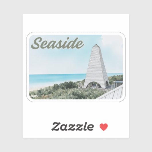 Sticker Balnéaire 30A Floride Aquarelle (Feuille)