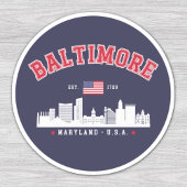 Sticker Baltimore Maryland Modern Skyline city