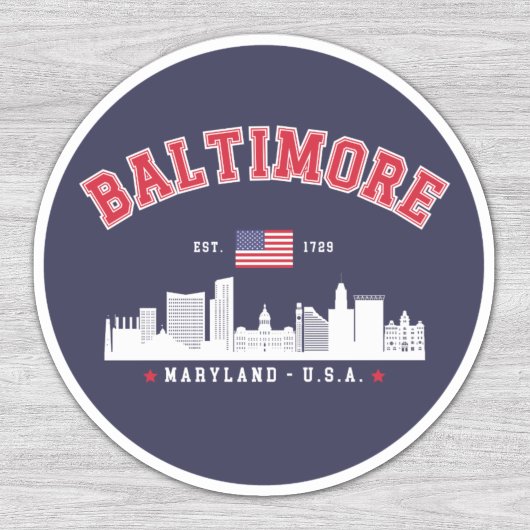 Sticker Baltimore Maryland Modern Skyline city