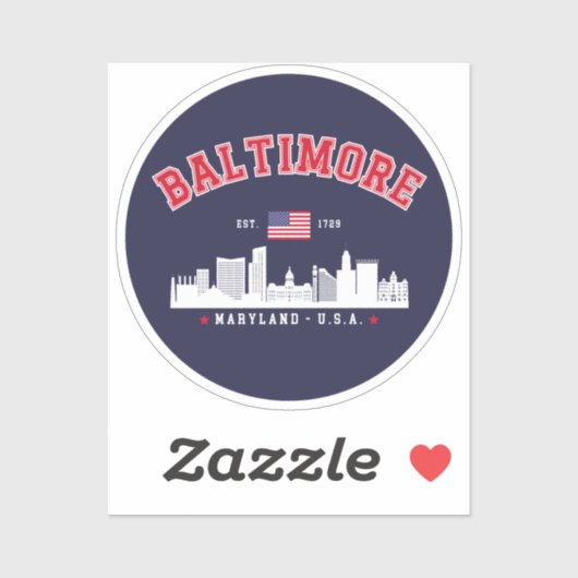 Sticker Baltimore Maryland Modern Skyline city (Feuille)