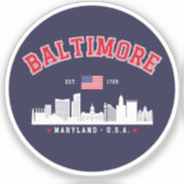 Sticker Baltimore Maryland Modern Skyline city (Recto)