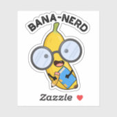Sticker Bana nerd Fruit Funny Pun Nerd (Feuille)