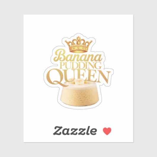 Sticker Banana Pudding Queen Design ultime pour dessert (Feuille)
