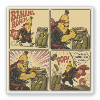 Sticker Banana Ronin Pickle Jar — La véritable bataille in