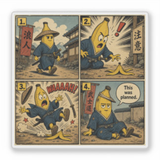 Sticker Banana Ronin Slip — Bande dessinée drôle de Bushid