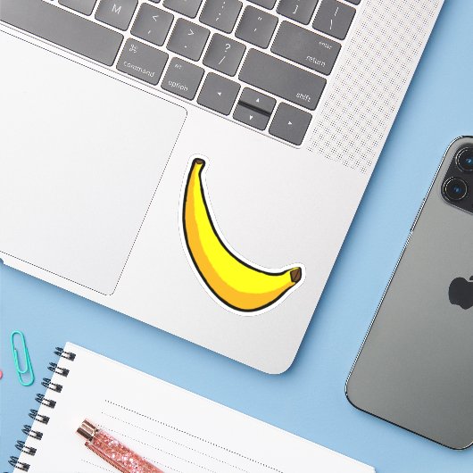 Sticker Banane (Ordinateur portable avec iPhone)